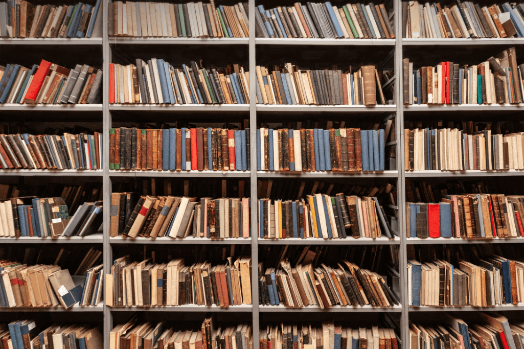 books stored on shelves