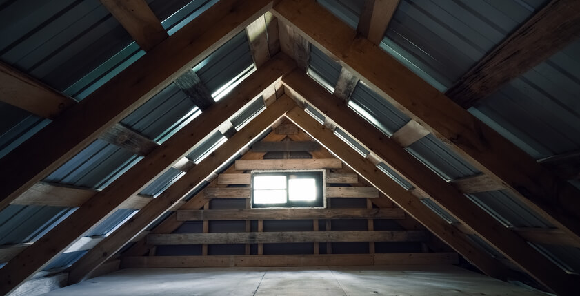 Image of an empty attic storage space.