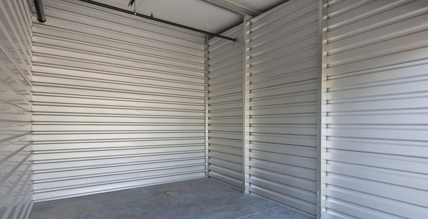Image of an empty self storage unit.