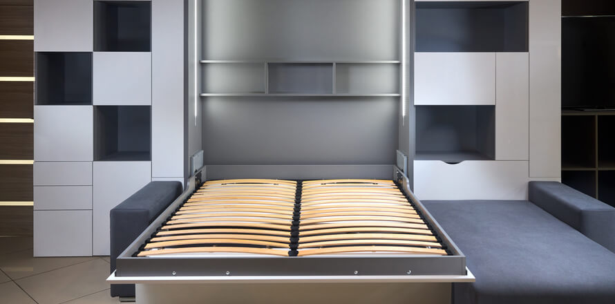Image of vertical fold-down wall bed.